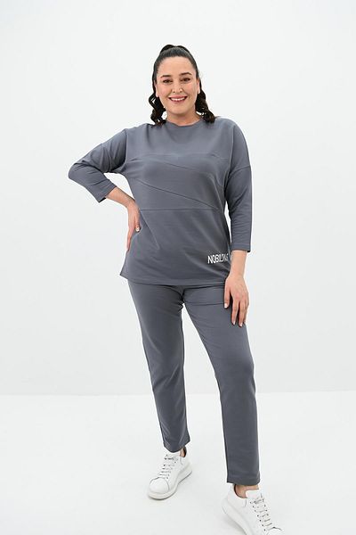 Koza Butik Дамски анцуг с голям щампа с детайли 8102-24