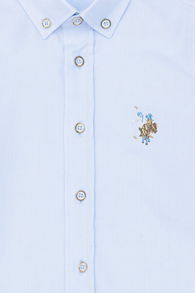 U.S. Polo Assn. Erkek Çocuk Açık Mavi Uzun Kollu Basic Gömlek 50271303-VR003