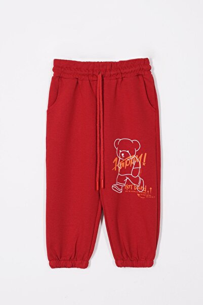 zepkids Світло-червоні шорти з принтом ведмедика для хлопчиків