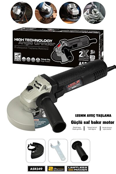 ASSUR 850w Avuç Taşlama Makinesi 125 mm Bakır Sargılı Spiral