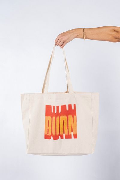 The Lycos "Burn" Canvas Tote Shoulder and Beach Bag - Snap Fastener