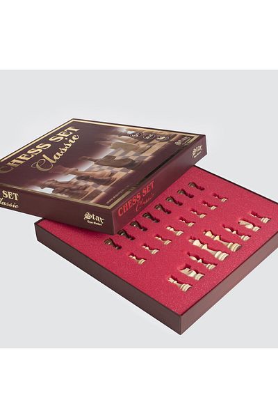 Star Chess Wooden Classic Chess Set 39X39 cm Large