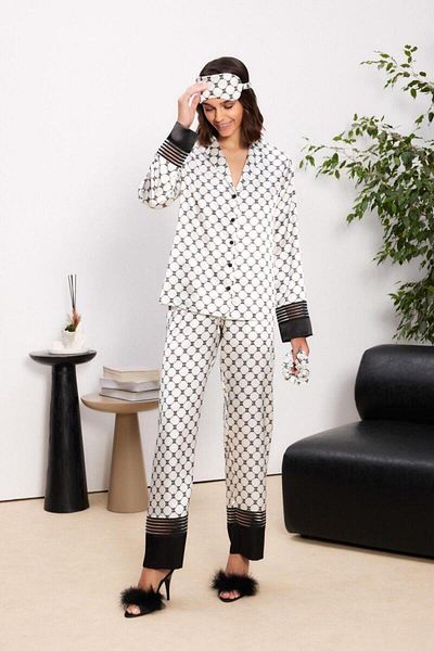 gd goldoremi Set de pijamale din satin pentru femei Pierre Cardin 1300 Plus Size