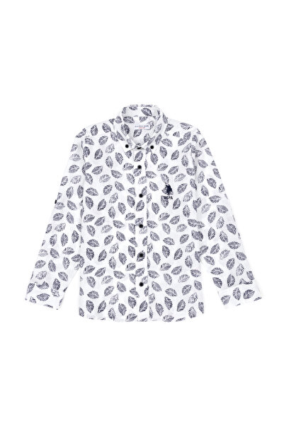 U.S. Polo Assn. قميص للأولاد باللون الأزرق الداكن بأكمام طويلة 50283890 -VR033