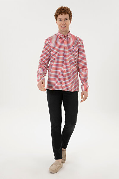 U.S. Polo Assn. Men's Checkered Red Shirt 50282805 -Vr239
