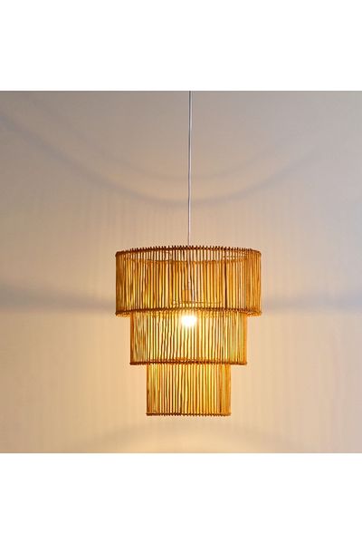 Home Box Naturel Bamboo Pendant Ceiling Lamp - 45x19.2x50 cm