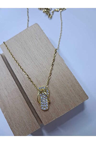 Çelik Terlik model çelik gold kolye