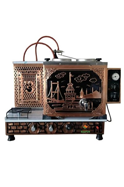 SAFİR 2 Demlikli Bakır Çay Ocağı Semaveri Çay Kazanı Tam Otomatik Elektrikli ...