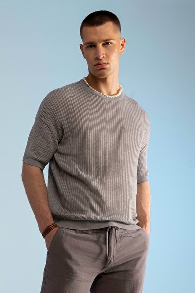 redowl Λεπτό πλεκτό μπλουζάκι Crew Neck - Ραφή Αραιά