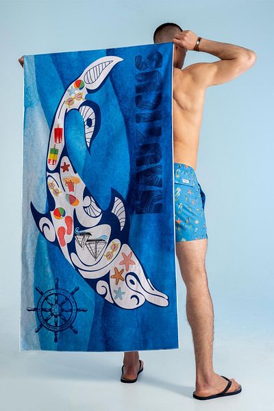 redowl Σετ πετσετών παραλίας και σορτς με σχέδιο Dolphin