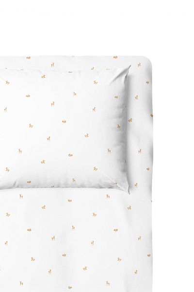 Casadora Baby Gazelle 100% Cotton Satin Baby Fitted Sheet Set - 70X140 cm 35X45 cm
