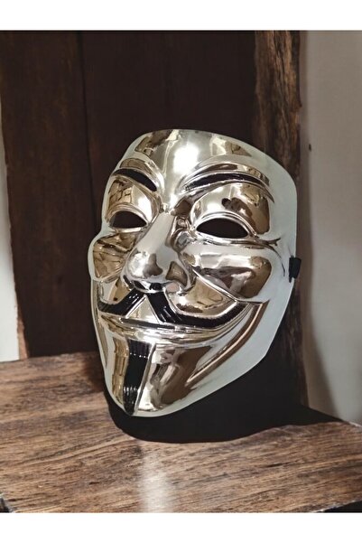 Niyet Gümüş Vendetta Maskesi - Silver V For Vendetta Mask, Kostüm Partileri
