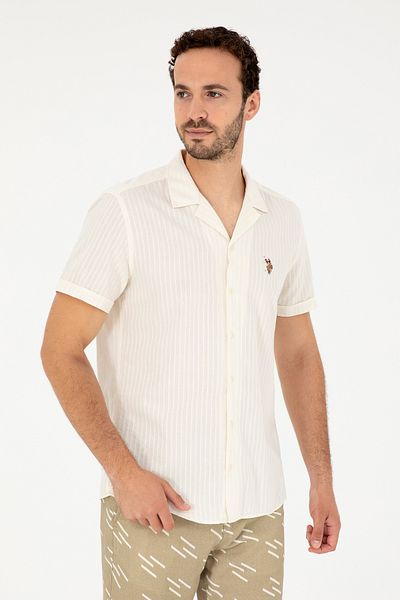 U.S. Polo Assn. Men's Ecru Short Sleeve Shirt 50288668 -Vr019