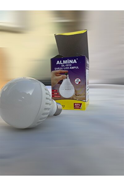 ALMİNA Almina 12W Şarjlı LED Ampul - Beyaz Işık, E27 Duy, %80 Enerji Tasarruflu