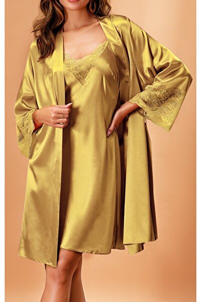 Loule Kadın Saten Kimono & Gecelik İkili Takım L.N0.U1.RT.26