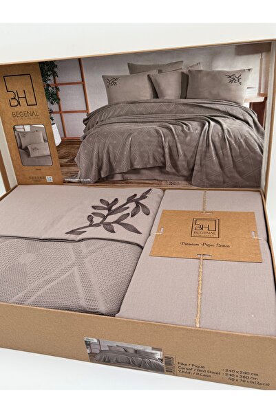 AYHANHOME Premium Double Waffles 100% Cotton, Honeycomb Design Embroidered Double Boxed Pique Set