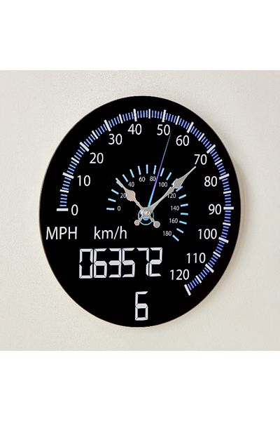 Home Box Fero Speedometer Clock with Tinted Glass - 38x4.5x38 cm