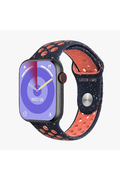 Green Lion Ultimate Smart Watch - Black( Case )/Black Silicone&Blue New Nike(Strap)