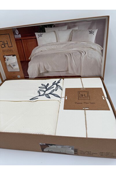 AYHANHOME Premium Double Waffles 100% Cotton, Honeycomb Design Embroidered Double Boxed Pique Set