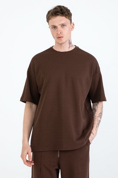 EGHO Men's Double Face Fabric T-Shirt Pants Oversize Set