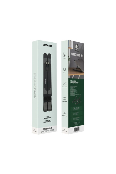 Green Lion حامل كمبيوتر محمول قابل للطي بـ 7 أوضاع - أسود