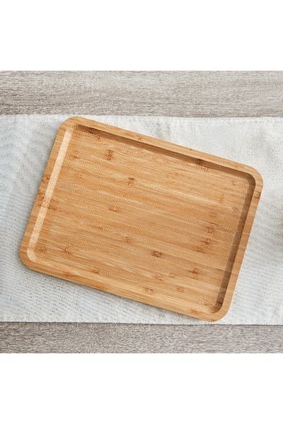 Home Box Bamboo Rectangular Large Tray - 34 cm