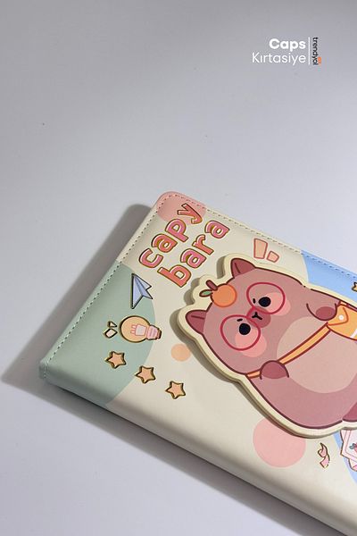 caps Capybara 3D Revolving Cover A5 Notebook with Planner, Calendar, and To-Do List