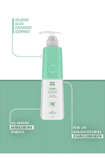 NISHLADY Yağlı Saçlar Için Arındırıcı Şampuan Deep Detox – Yağ Dengeleyici Ve Parlaklık Veren Şampuan 503 ml