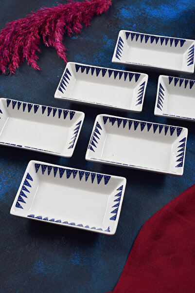 Piatti Naturali 6’lı Çerezlik Nazar Desen Handmade Sunumluk Reçellik Sosluk Kahvaltılık Çerez İkram Seti