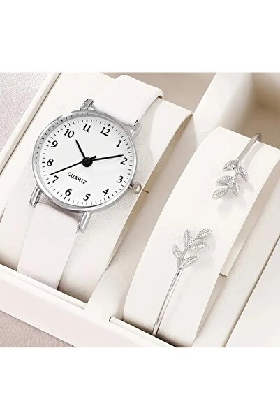 Genel Markalar Şık Kadın Kuvars Saat Ile Takı Bileklik ( Kutusuz )