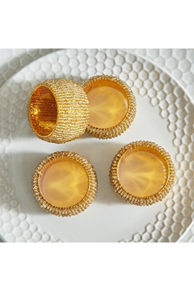 Home Box Blaze Embellished Napkin Ring - Set of 4