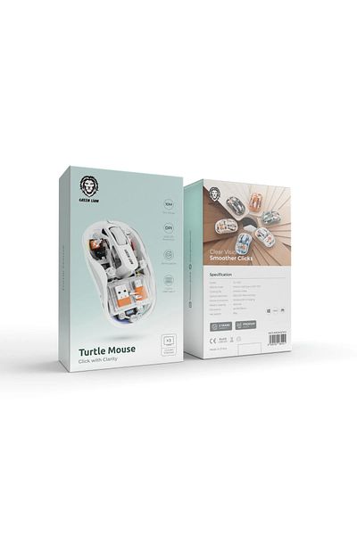 Green Lion Wireless Turtle Mouse 2400Dpi - White