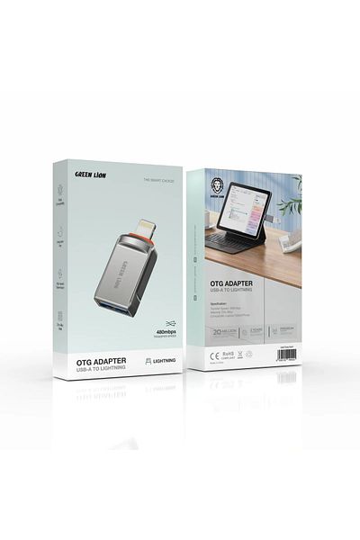 Green Lion Otg Adapter Usb-A To Lightning - Gray