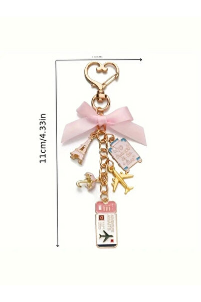 Halımax Metal Keychain Bow Luggage Bag - Car Ornament Charm Gift