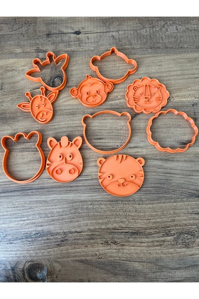 KSTECH Safari/Forest Animals Shaped Cookie Mold and Stamp Set - 5-Piece