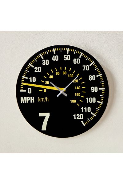 Home Box Fero Speedometer Clock with Tinted Glass - 38x4.5x38 cm