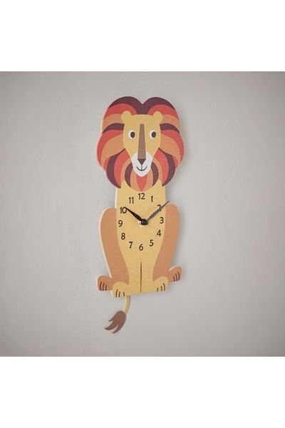 Home Box Playland Lion Pendulum Wall Clock - 25.8x36 cm