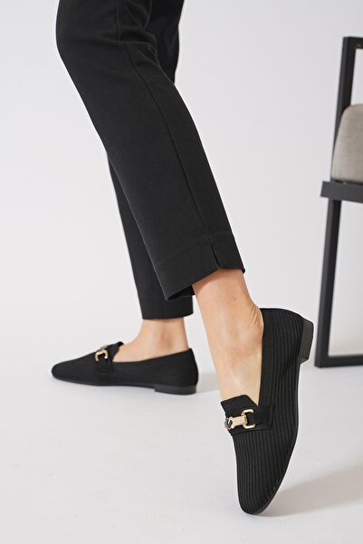 Moda Pie Tricotaje negre Balerina - Doril Stone Cataramă Femei