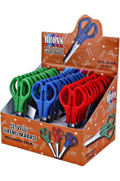 Brons Br-699 Steel School Scissors with Ruler