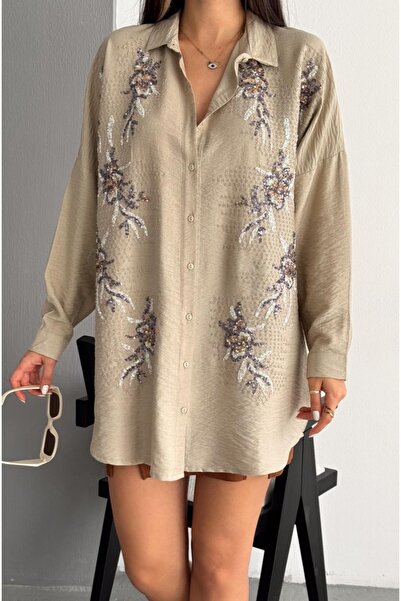 MEHRA Nakışlı keten gömlek