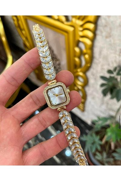pullmarkt Ottoman Series - Tulip Pattern Stone Cord Square Case Women's Wristwatch