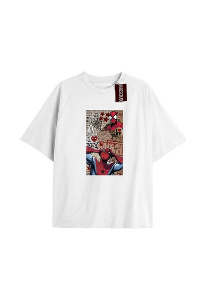 TIMESWASTINGIRL Μπλουζάκι Spider-Man με εκτύπωση εφημερίδας, μοντέλο No Way Home