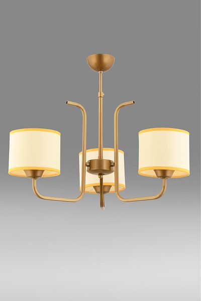 avimonaydınlatma Legolas 3-Piece Cream - Yellow Fabric Hat Woven Pendant Lamp Chandelier Living Room Hall Bedroom