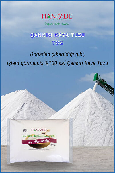 Hanzade Bitkisel 84 Mineralli Doğal Çankırı Kristal Toz Kaya Tuzu 3 Kg