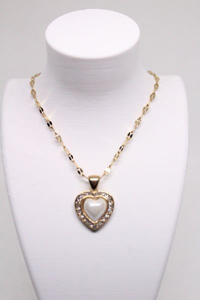 Luna Steel Heart Figured Zircon Stone Women Necklace