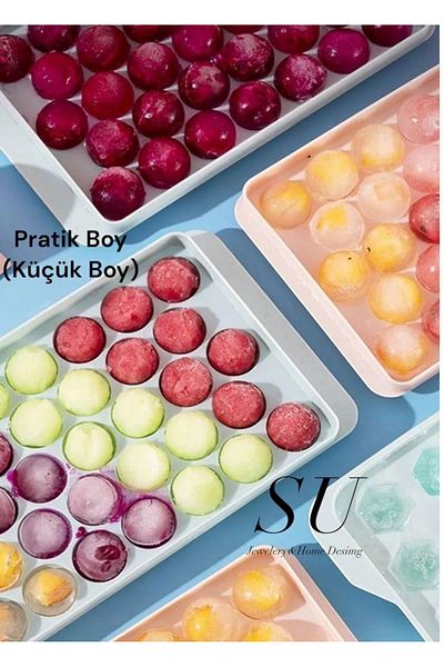 ACQUA BELLA 3Pcs Colorful Globe Ice Molds - with 33 Hopper Lids for Cocktail Presentations