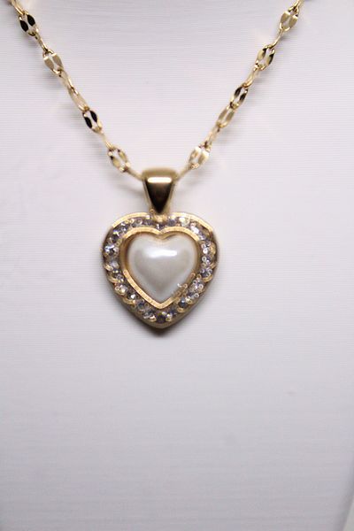 Luna Steel Heart Figured Zircon Stone Women Necklace