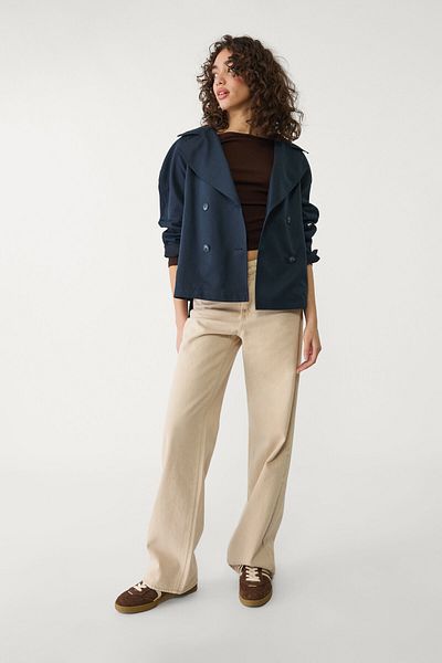 Stradivarius Short flowing trench coat with belt