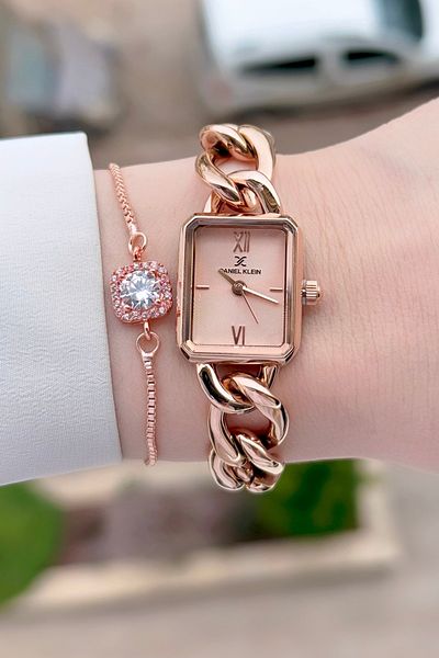 Daniel Klein Rose Color Women's Watch with Adjustable Bands