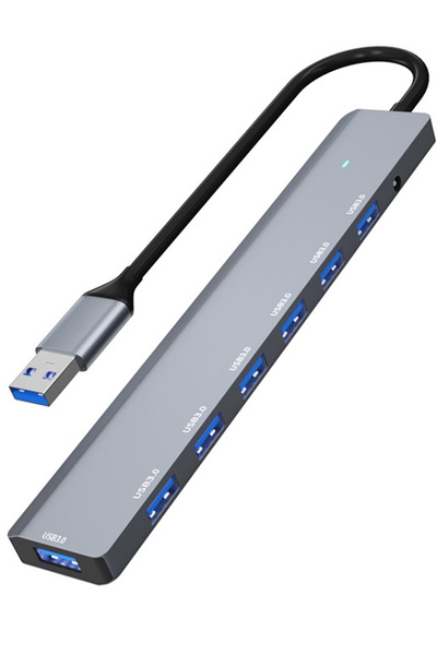 The Wlue 7in1 USB to USB Çoklayıcı 7 Port USB3.0 HUB Power Güç Destekli 5Gbps...
